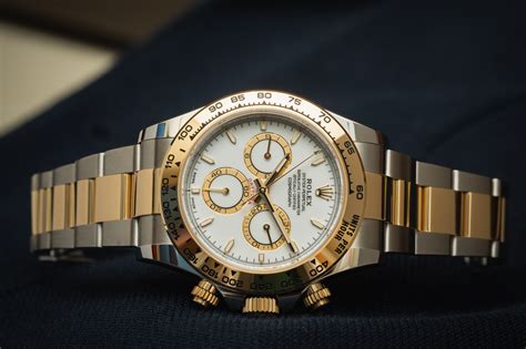 rolex cosmograph daytona two tone oyster bracelet|rolex daytona price new.